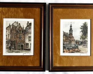 Pair Roger Hebbelinck (1912-1987 Belgium) Limited Edition Etchings, Numbered
Lot #: 77