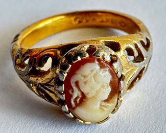 18 Karat HGE Gold Filled Cameo Ring, Size 5.25
Lot #: 23