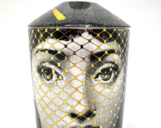 Fornasetti Profumi Golden Burlesque Covered Canister With Gold Accents
Lot #: 37