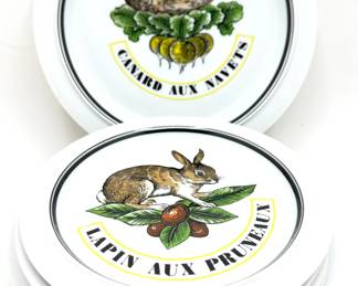 Porcelaine D'Auteuil French Dishes: 5 Dinner Plates & 4 Dessert Plates
Lot #: 18