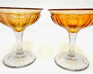 Set Of 2 Vintage Carnival Glass Champagne Coupes
Lot #: 46