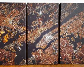 New York City Aerial View Print On Canvas Triptych
Lot #: 80