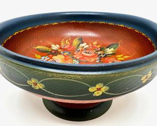 Vintage Hand Painted Wooden Pedestal Fruit Bowl
Lot #: 106