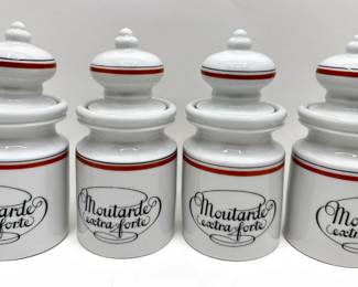 Set 4 Porcelaine D'Auteuil French Mustard Canisters
Lot #: 21