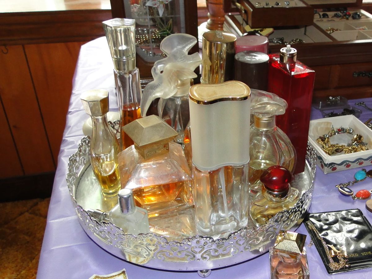 Vintage Dresser Tray and Perfumes
