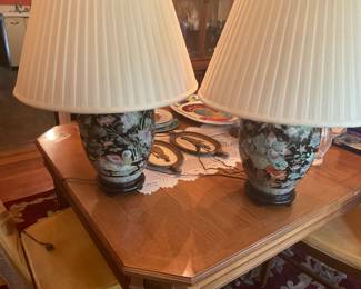 Chinese famille lamps