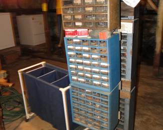 Tool boxes with nuts and bolts