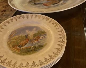 Vintage Duck Platter and Four Plates