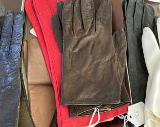 Vintage gloves - kid skin - leather - etc