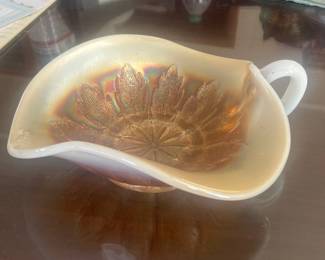 Dugan Leaf Rays Opalescent Marigold Nappy 1912 - 1931