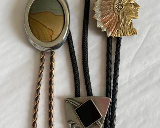 Three bolo necklaces