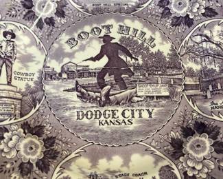 Purple Transfer ware plate Dodge City