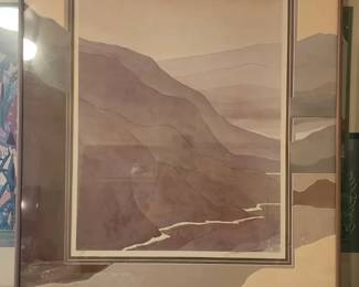 "Picturesque" Triptych Lithograph Limited Edition by White (Hand Signed) 1338/1500 & Mat Design by Christine of Santa Fe (2 of 3)