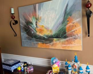 Painting $50 - Candle/sconces $40 for both. Bring tools to take off the wall.