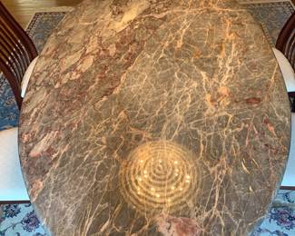 Italian marble oval table - beautiful!