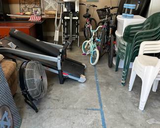 Bikes, Bikes, Bikes. Outdoor chairs.