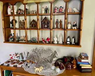 Antique and vintage salt and peppers, figurines, playing cards