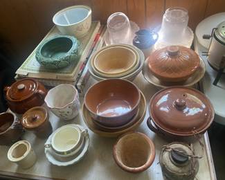 Antique Bowls / Pottery / Yellow Ware / Stoneware