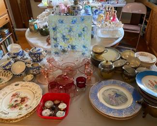 Assorted china, porcelain, and glass