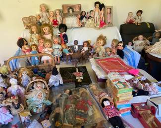 Huge collection of antique and vintage dolls