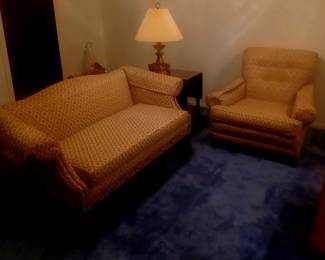 Vintage sofa and chair in beautiful condition.