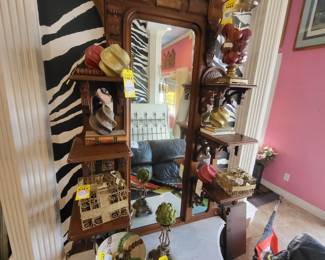 This antique Victorian hall tree with white prayer.Marble would be stunning in any entrance.  I have seen the exact same hall tree in Salado with a price of $13000. Buy this one at eighty percent off!