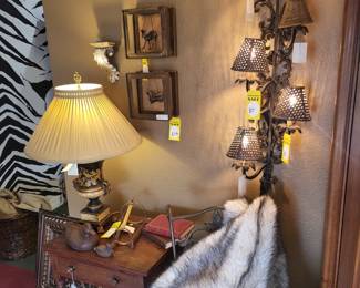 We have three of these six light iron sconces available.