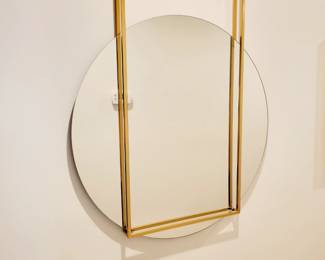 Abstract wall mirror gold