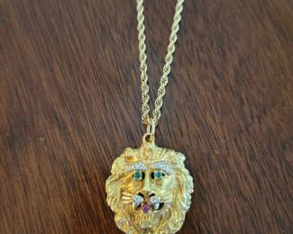 Hammerman Brothers Lion diamong, ruby, emerald necklace