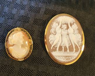 Antique 18k cameos