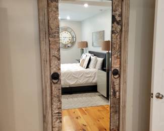 Distressed wood full length mirror 