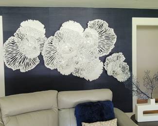 Large white metal flower wall art by Phillips Collection 