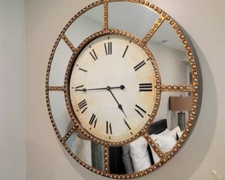 Mirrored wall clock 