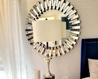 Pair lamps and mirrored wall mirrors