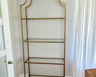 Pair of gold etageres