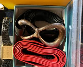 TIFFANY STERLING & LEATHER BELT