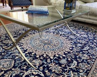 Turkish rug, blue wool rug