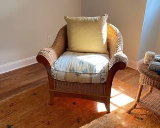 Rattan, wicker chairs, sofa and table