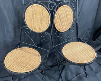 wicker metal stools
