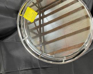 round metal glass table