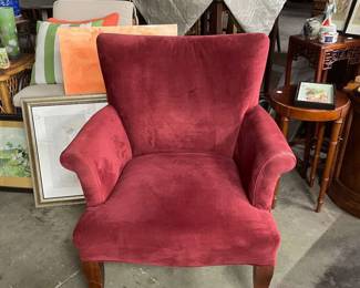 burgundy velvet side chair