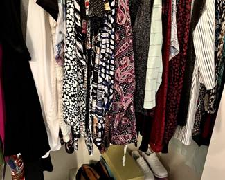 Women's clothing, scarves, shoes, purses