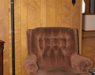 Rocking Swivel Chair, Art and Floor Lamp