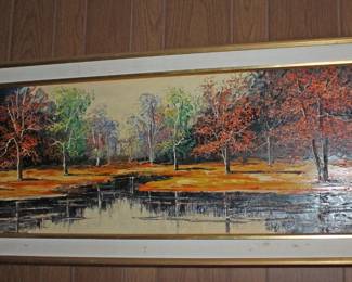 Framed Oil Landscape by Morris Katz