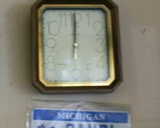 Clock and License Plate Hawaiian Lady