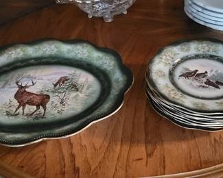 Deer, & Qual Plates and Platter