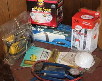 Motion Sensor Light, Foot Air Pump, Glass Cleaner, Hand Vac
