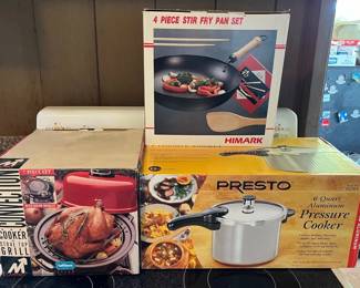 PPE014 Presto Pressure Cooker, Stir Fry Pan Set & Stove Top Grill Cooker