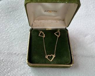 PPE224- P14k FF Gold Heart Necklace 