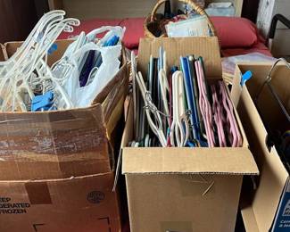 PPE079 Vintage Wooden, Plastic & Wire Hangers 